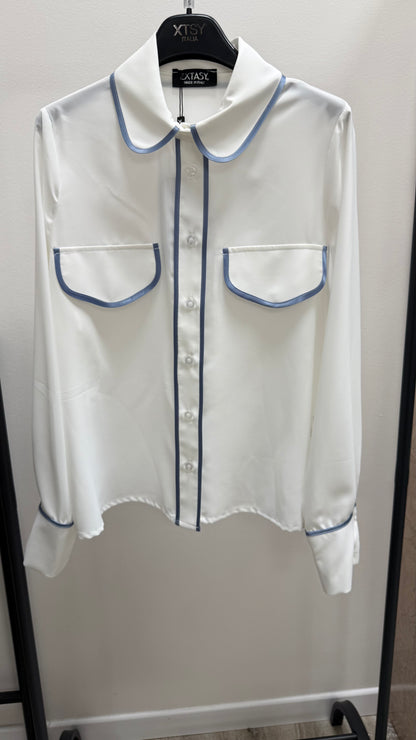 Camicia bon ton profili Extasy bianca