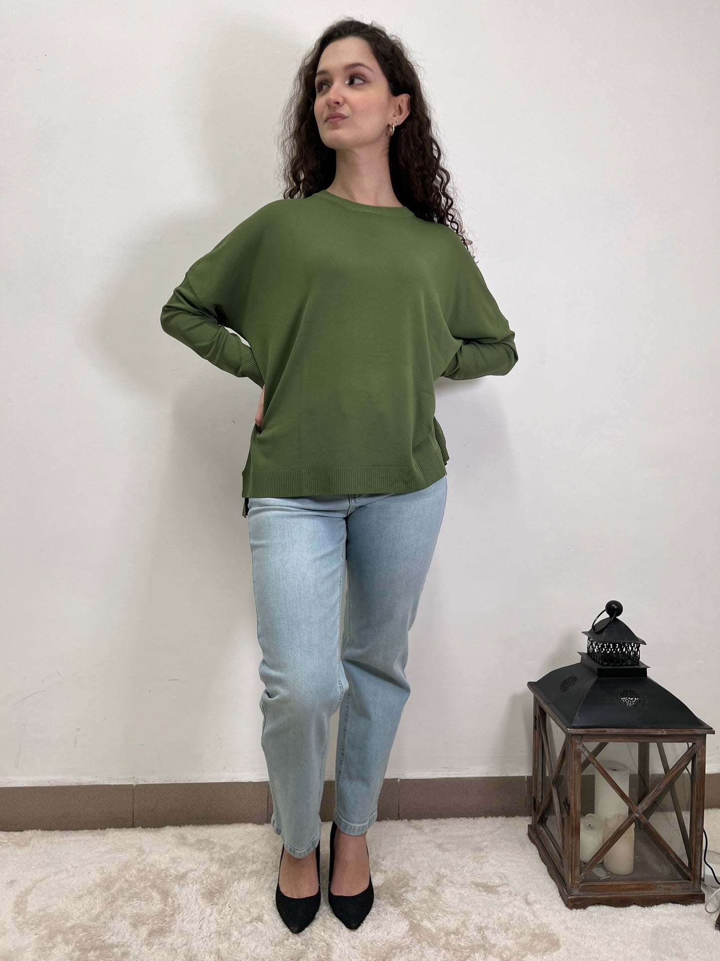 Maglia verde in filo Susy Mix