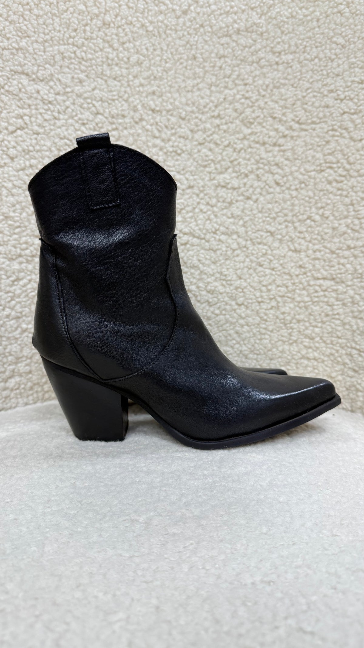 Texano basso in pelle nero Via Mondana