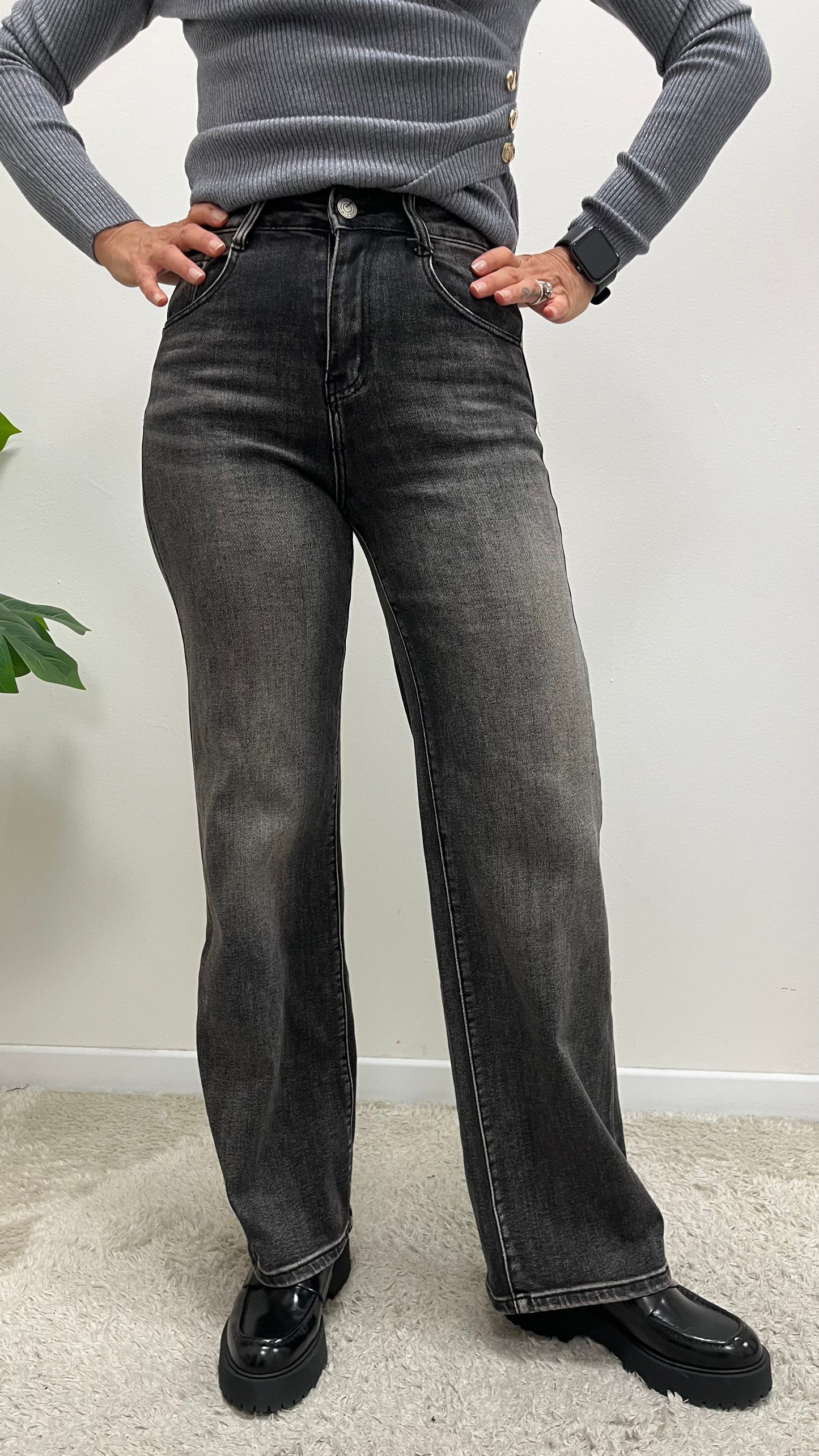 Jeans dritto grigio Extasy art.SA7663