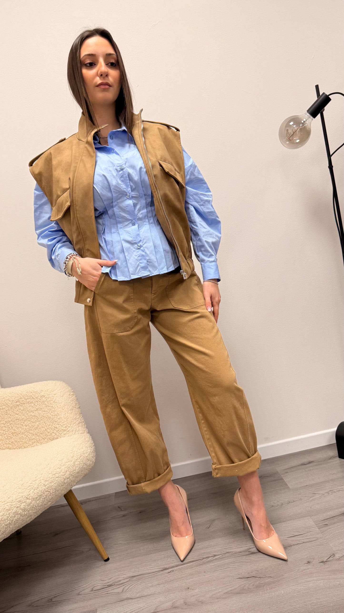 Gilet dainetto cammello Haveone