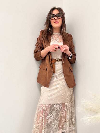 Susy Mix Abito Pizzo Avorio