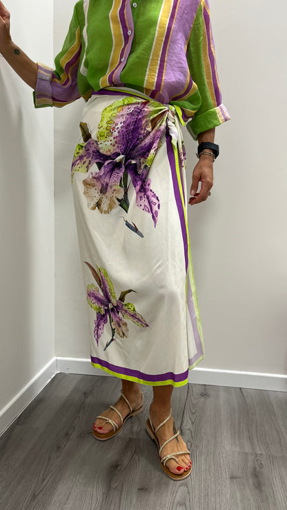 Gonna pareo lunga orchidea  viola Haveone art. GVS-Q281