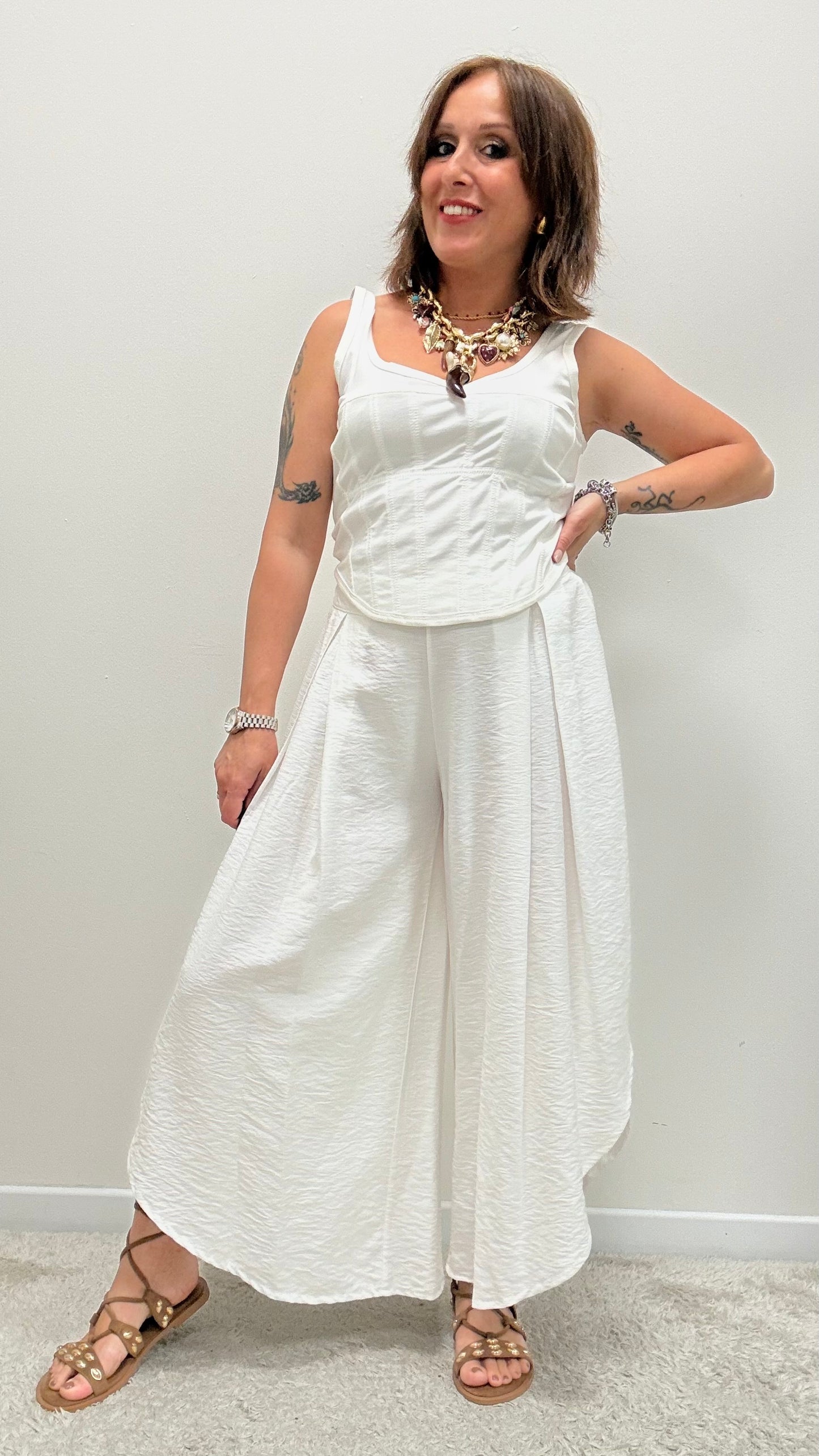 Top canotta bustier Haveone bianco