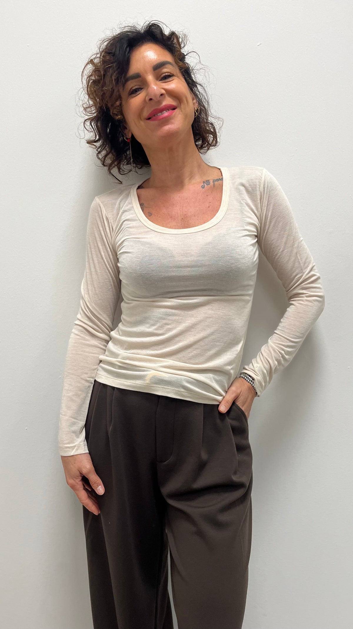 Maglia Motel in Misto Cashmere Burro