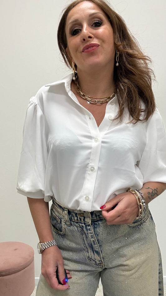Camicia manica sbuffo Bianca Susy Mix