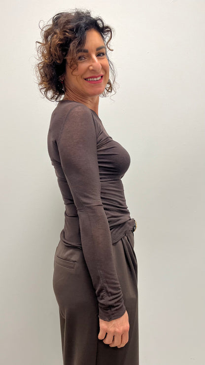 Maglia Motel in Misto Cashmere Moro