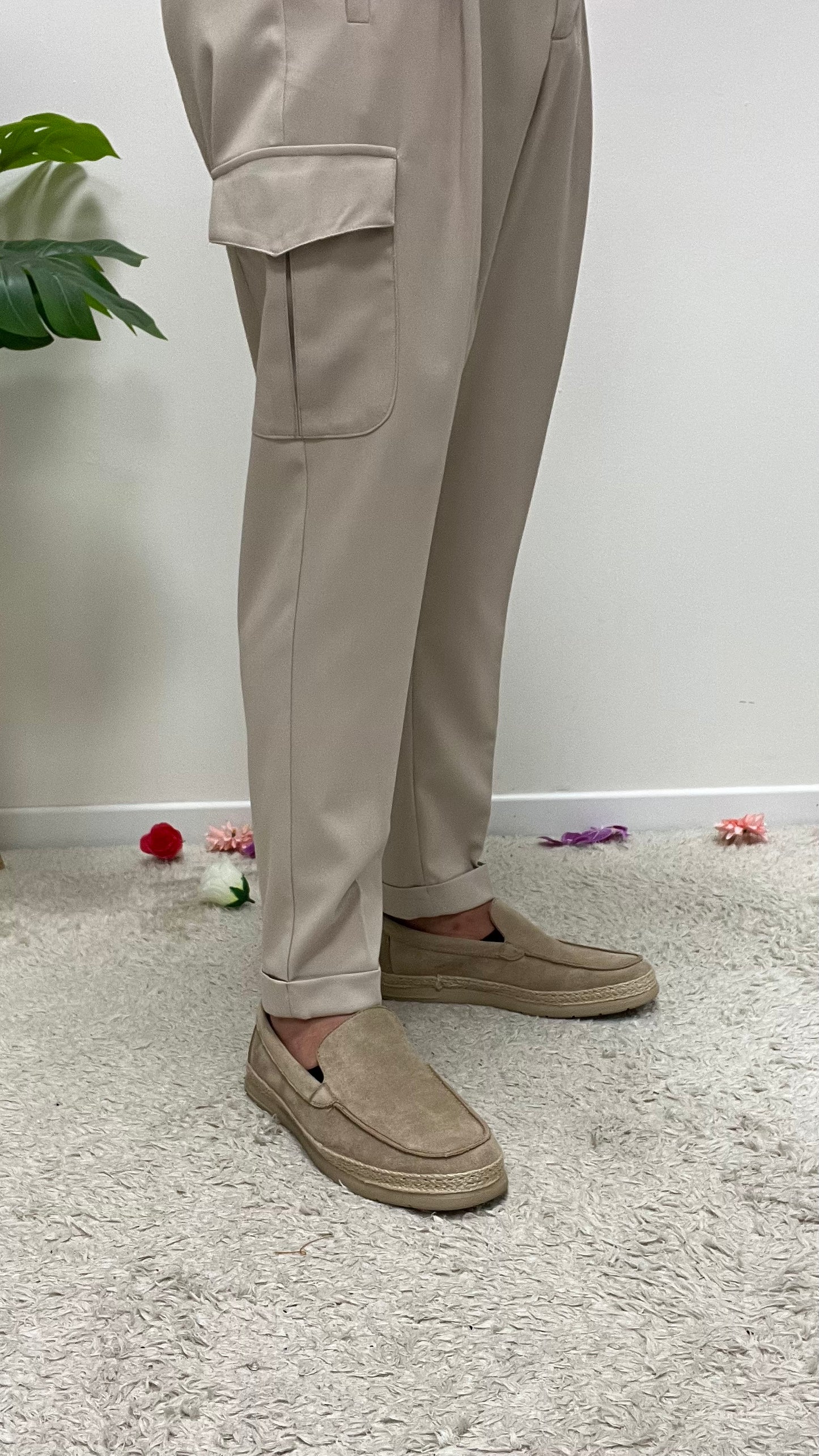 Scarpe Uomo in Ecocamoscio Beige