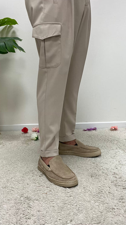 Scarpe Uomo in Ecocamoscio Beige
