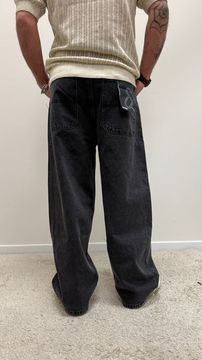 Jeans Baggy Nero Slavato Imperial