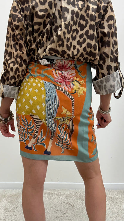 Gonna pareo corta zebra arancio Haveone art. GVS-Q224