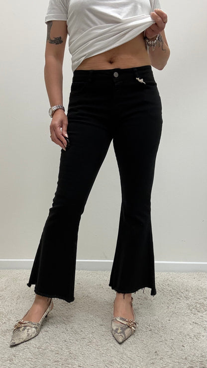 Pantaloni trombetta sfrangiati Kiki Six