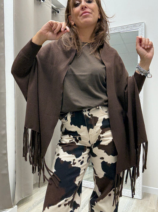 Poncho con frange Susy Mix Moro