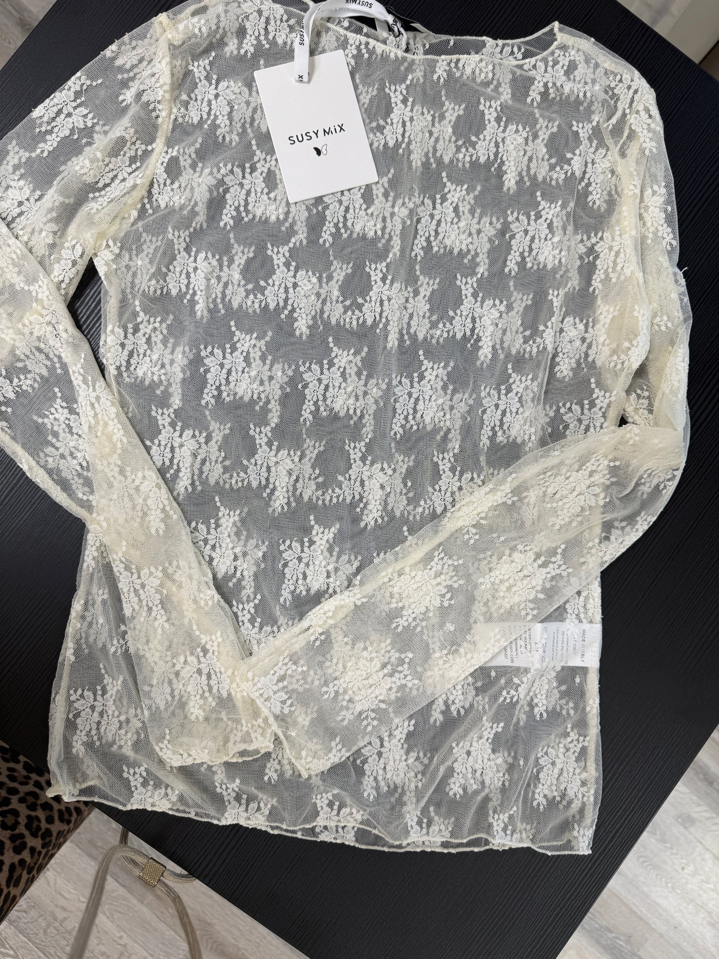 Maglia in pizzo Susy Mix Burro