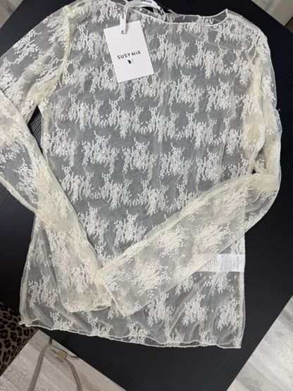 Maglia in pizzo Susy Mix Burro