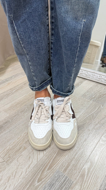 Sneackers Victoria donna beige\moro