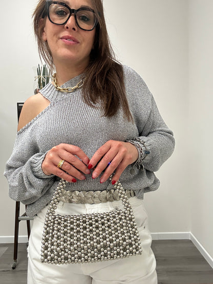 Susy mix maglia cut out Silver