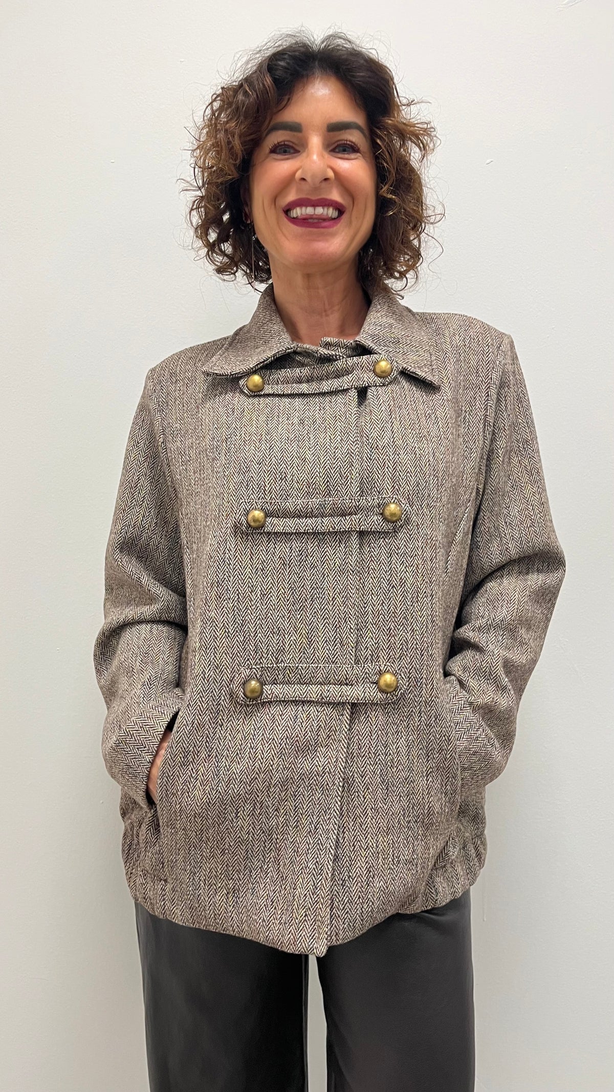 Giacca bomber donna spigata stile napoleonico My-d