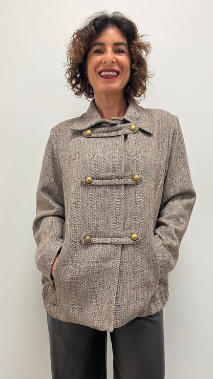 Giacca bomber donna spigata stile napoleonico My-d