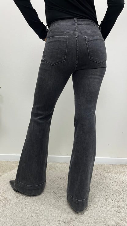 Pantaloni zampa jeans nero Extasy