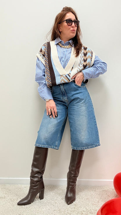 Bermuda jeans lavaggio medio Haveone