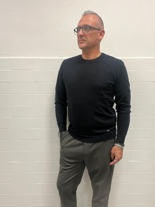 Maglia Basica Girocollo Nera Gianni Lupo