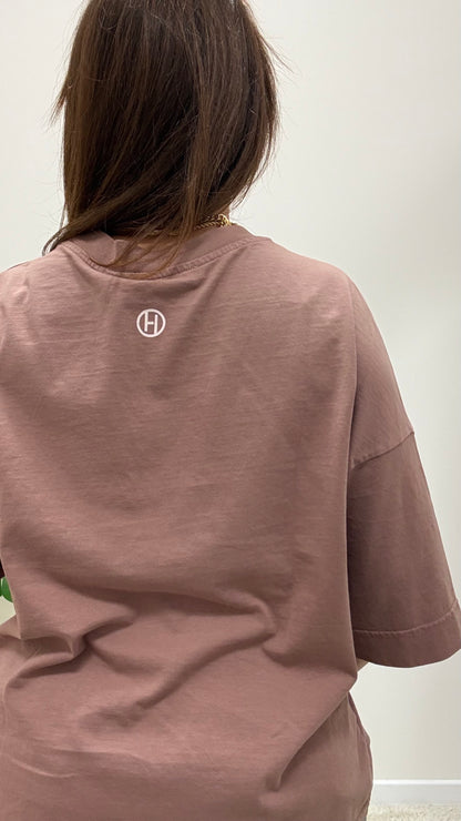 T-shirt scatola Haveone rosa blush