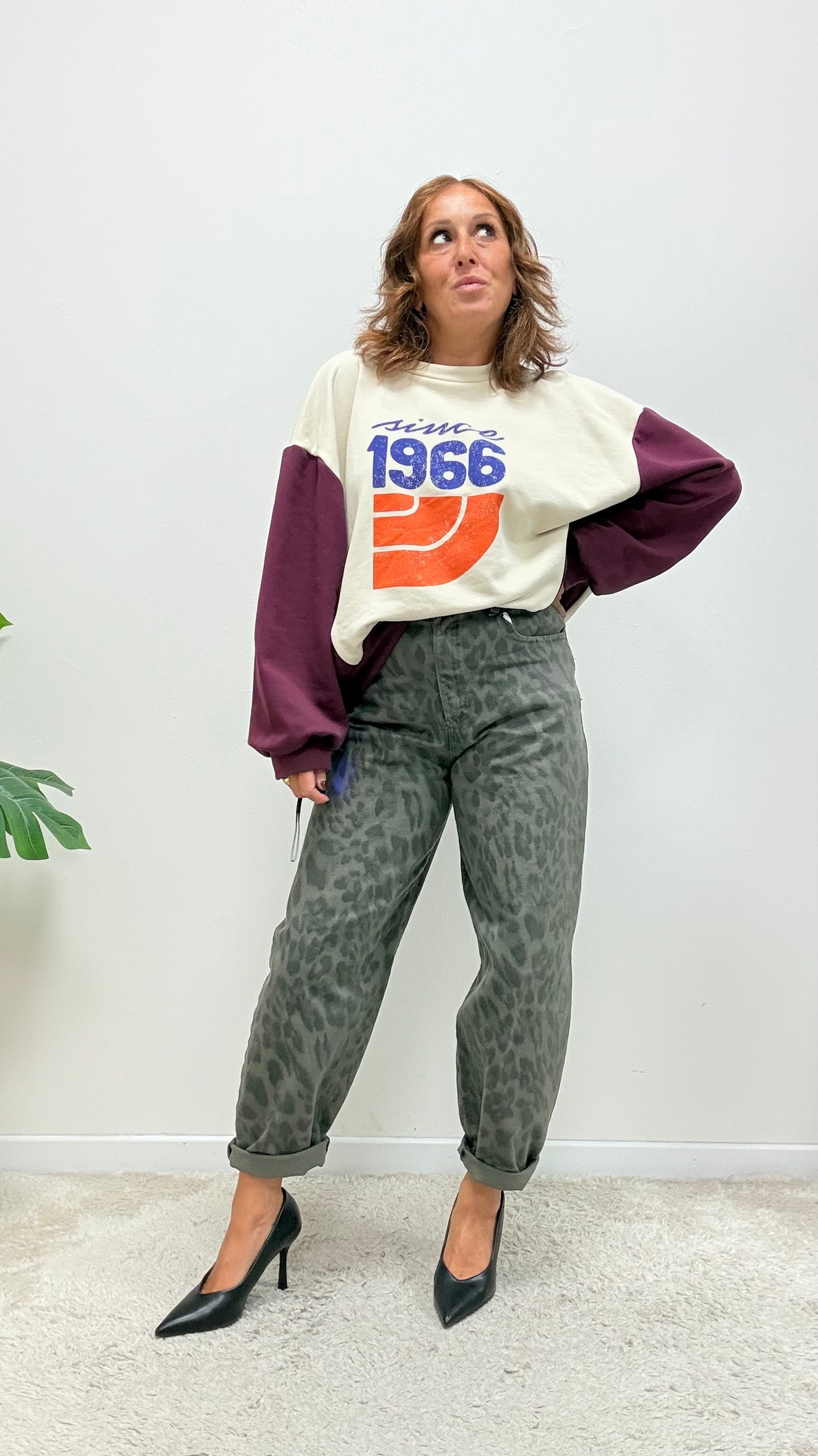 Pantalone Balloon Maculato grigio Susy Mix