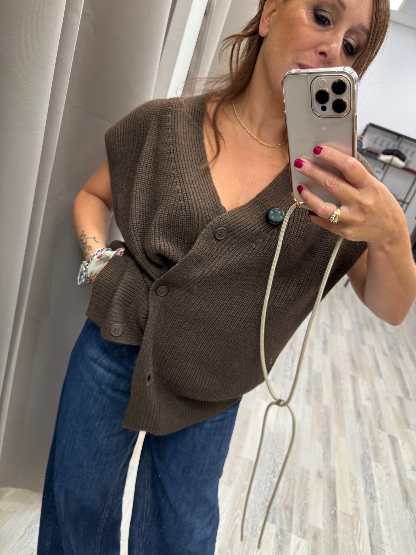 Gilet asimmetrico moro Haveone
