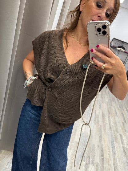 Gilet asimmetrico moro Haveone