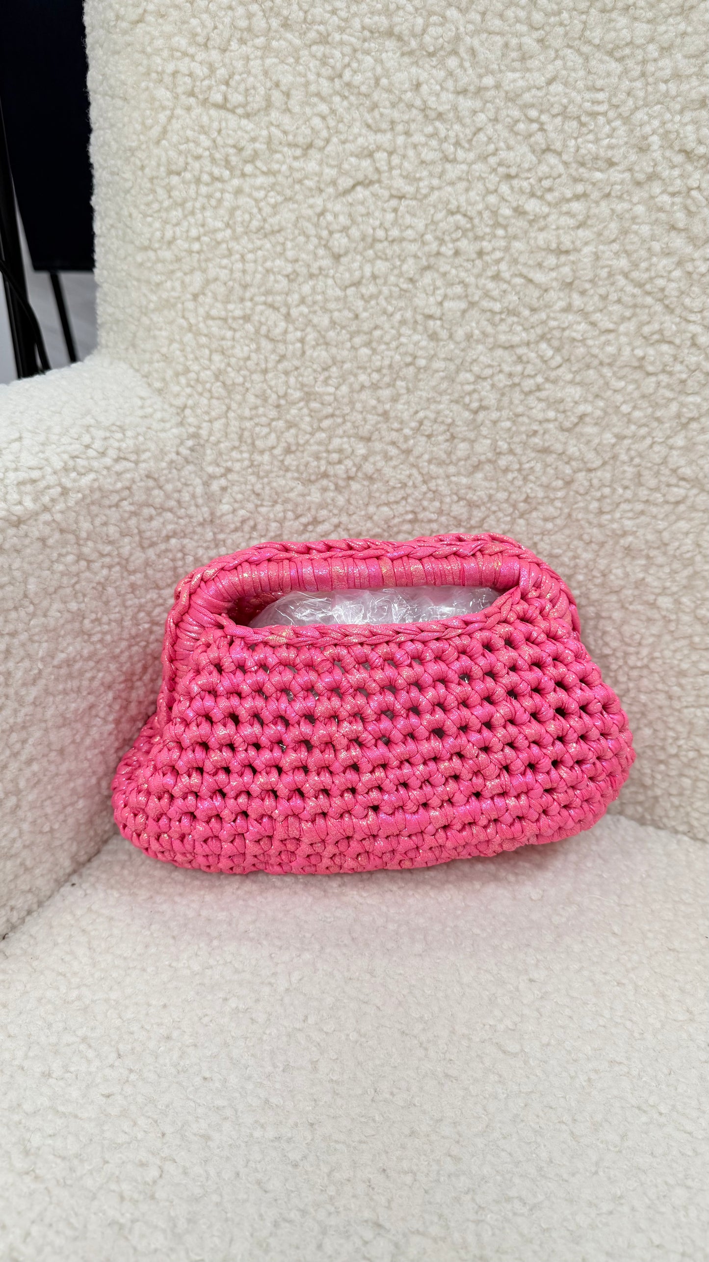 Borsa HAND MADE tricot fucsia cangiante Memoire