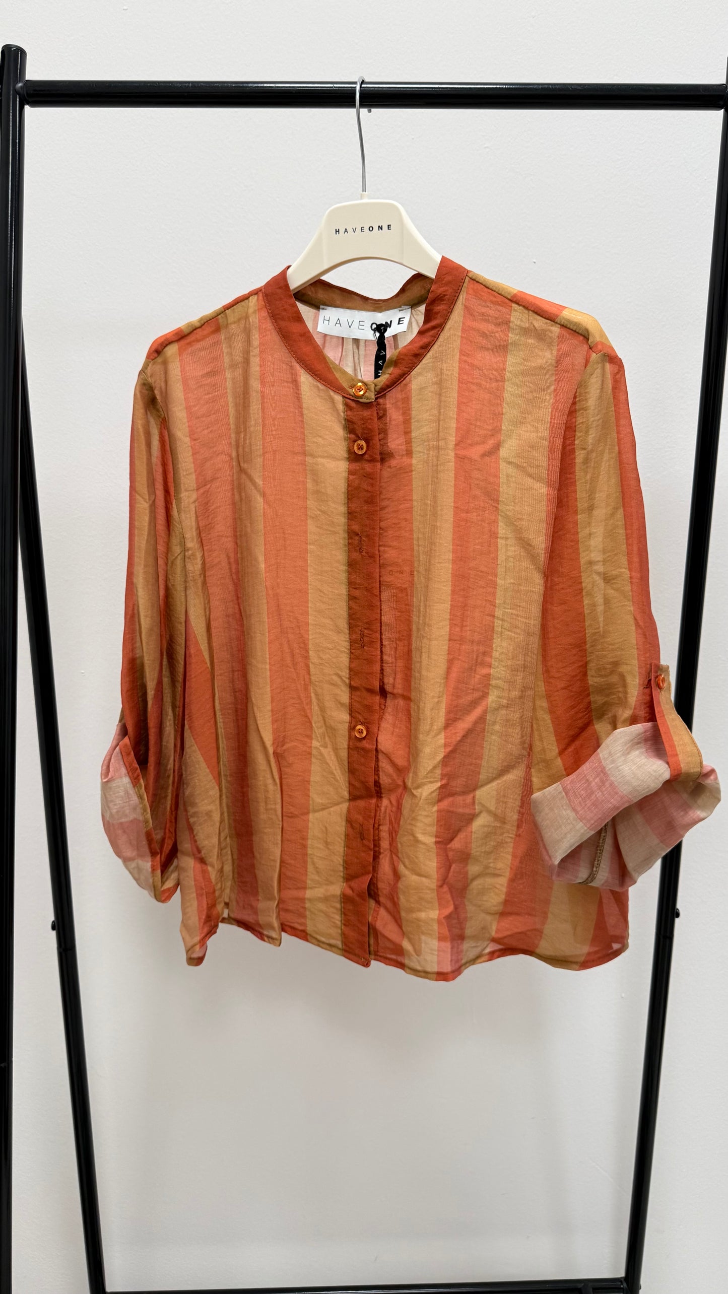 Camicia Riga arancio e tabacco HaveOne Art.CSV-Q422