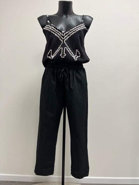 Haveone pantalone ovetto con coulisse nero