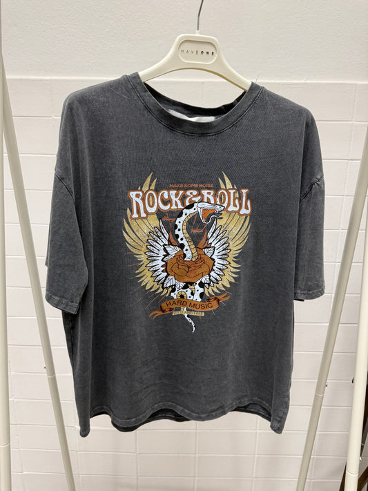HaveOne T-Shirt Stampa cobra Grigio