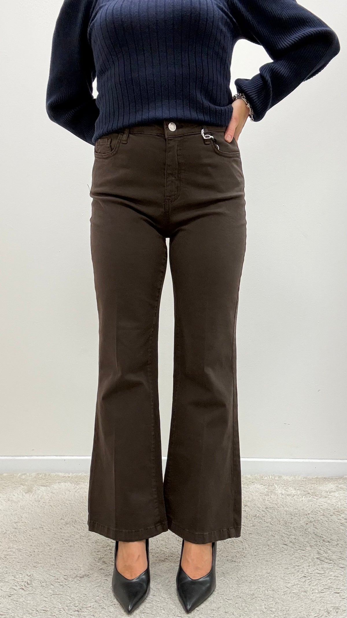Pantaloni a trombetta Extasy moro