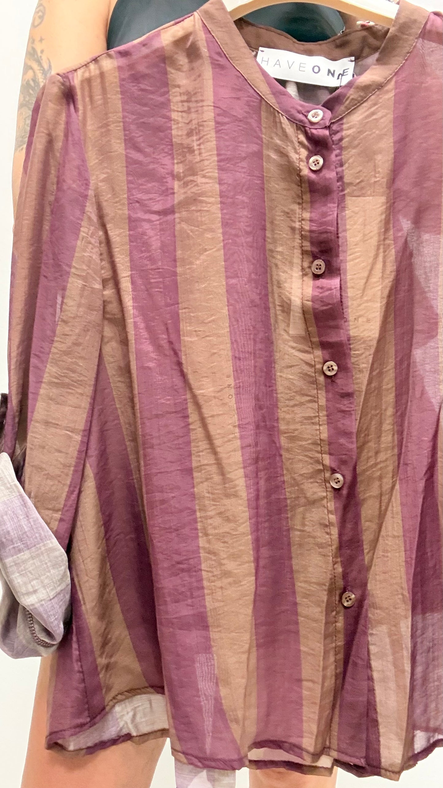 Camicia Riga cioccolato prugna HaveOne Art.CSV-Q422