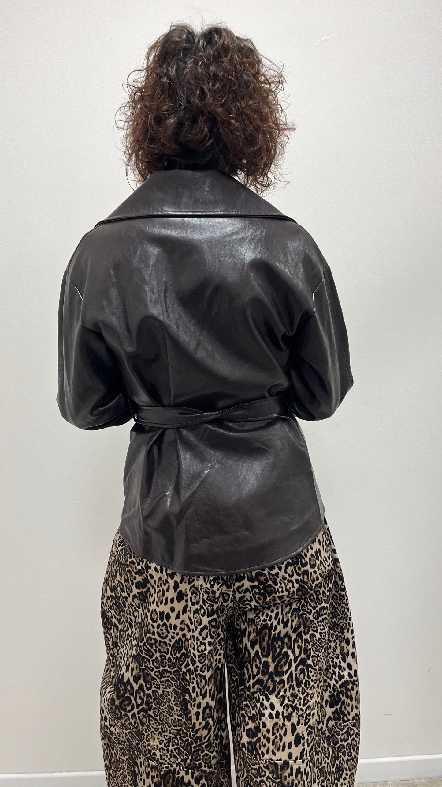 Giacca Camicia Ecopelle Extasy Moro