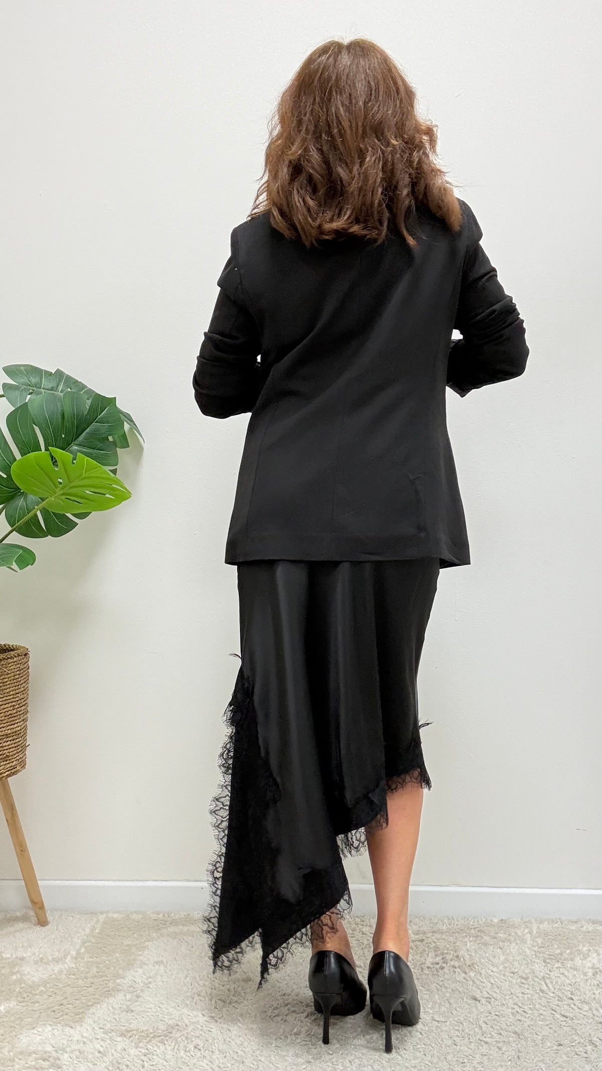 Longuette con Pizzo Asimmetrica Nero HaveOne Art.GMA-R040