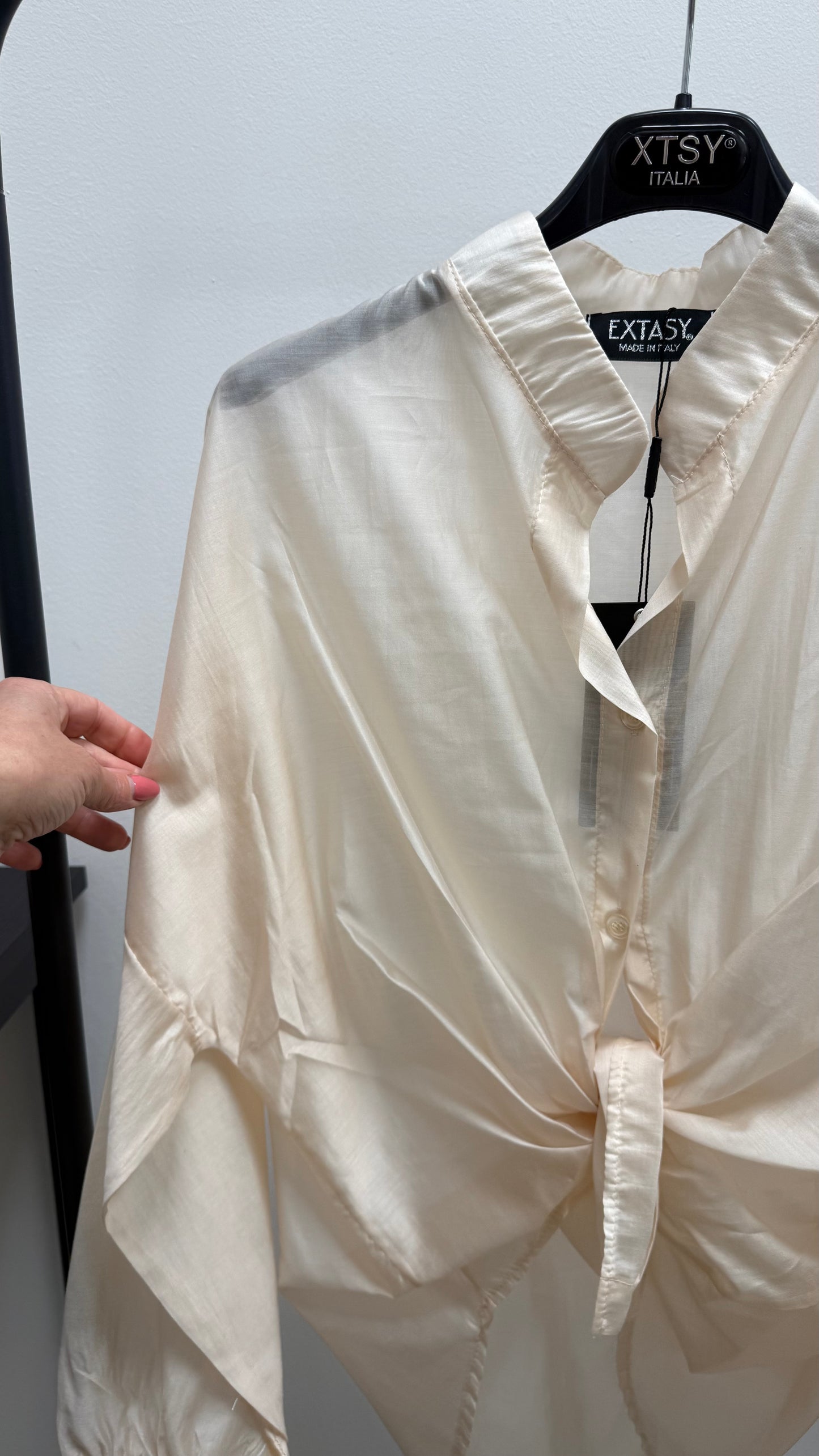 Camicia coreana nodo Extasy beige