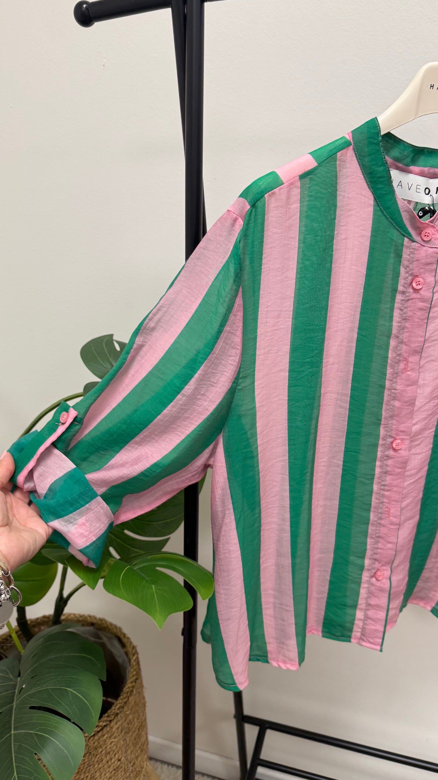 Camicia Riga verde e rosa HaveOne