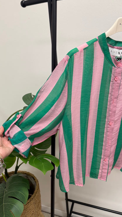 Camicia Riga verde e rosa HaveOne
