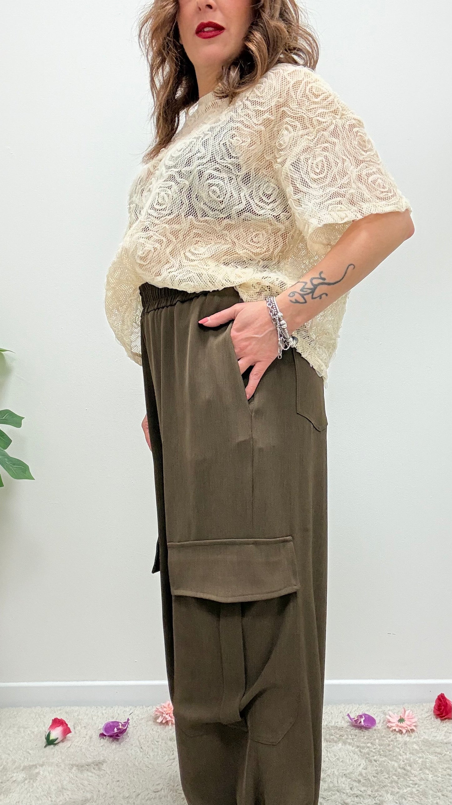 Pantaloni Cargo Haveone moro