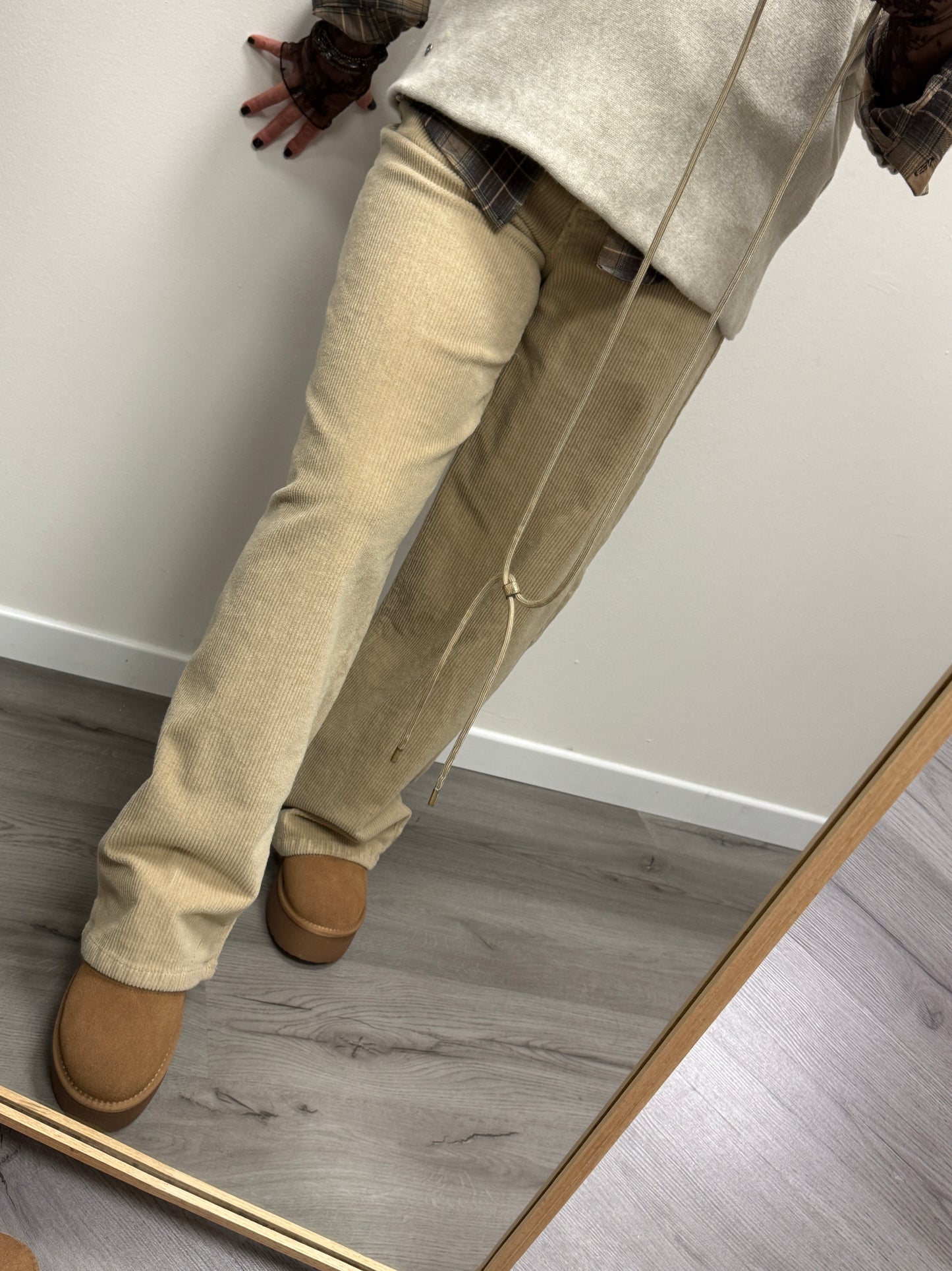 Pantalone Bella Beige in Velluto Haveone