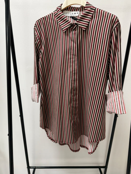 Camicia righe moro e vino Haveone
