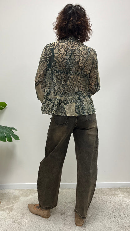 Blusa fantasia scatolina verde Extasy