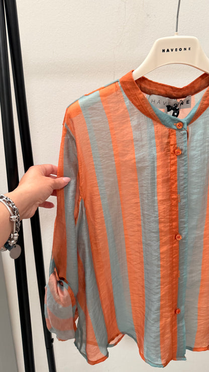Camicia Riga arancio e tiffany HaveOne Art. CVS-Q422