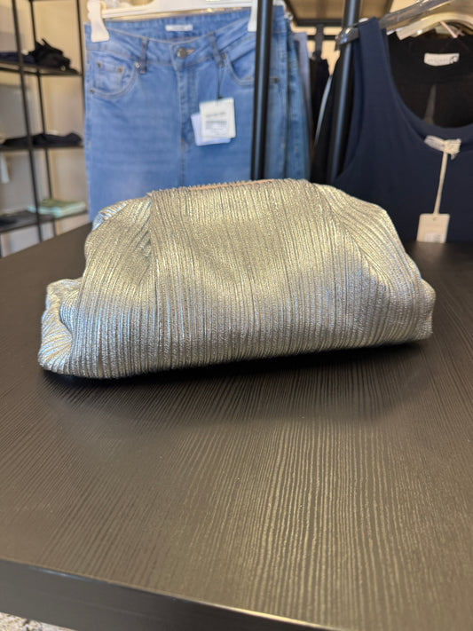 Borsa clutch silver metal