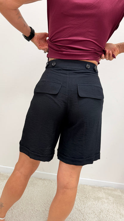 Bermuda con risvolto Extasy nero