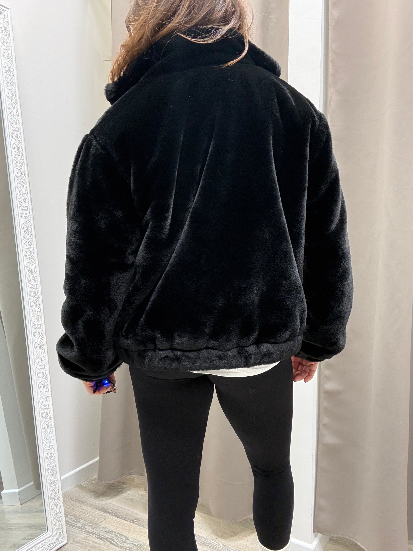 Pelliccia eco nero bomber Haveone