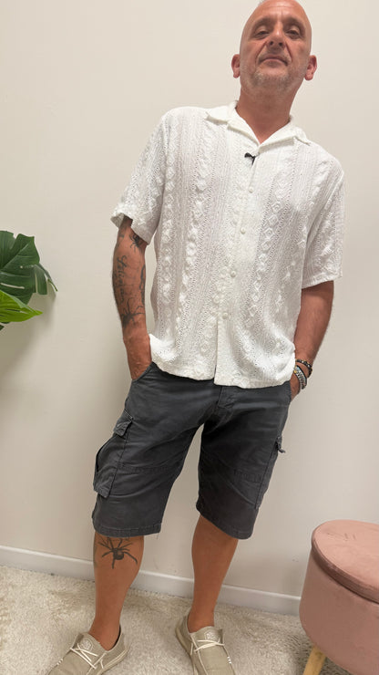 Camicia Traforata Lavorata Bianca Imperial